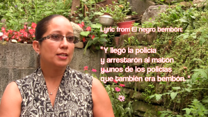 Still from Machete doc: Gloria interview